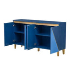 Buffet/Bahut en bois vieilli Whisen avec portes bicolores et étagères réglables