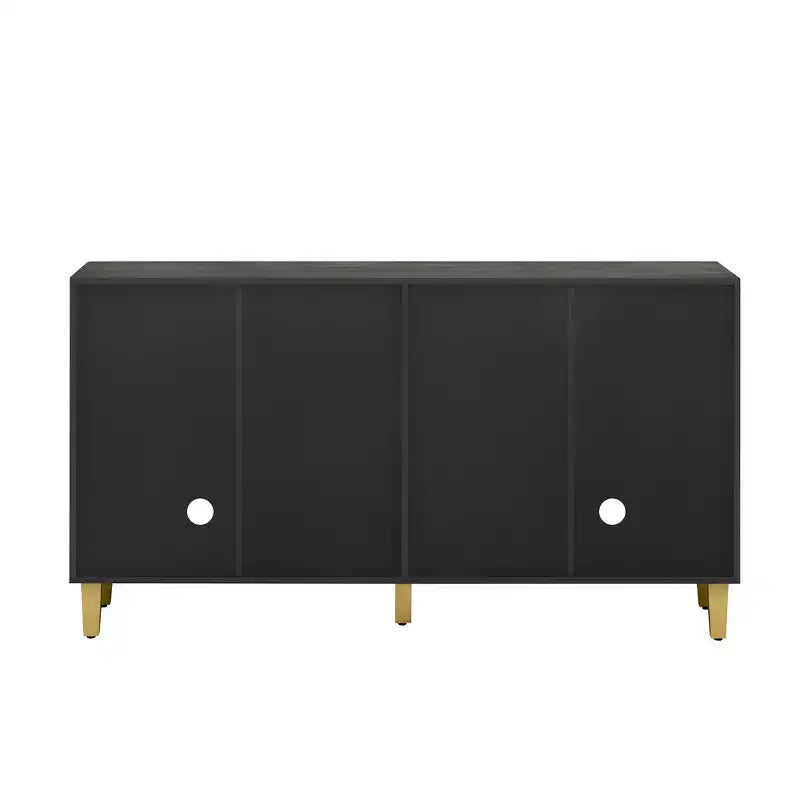 Buffet/Bahut en bois vieilli Whisen avec portes bicolores et étagères réglables