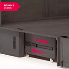 Mjkone Lit Escamotable Queen Size avec Matelas, Lit-Coffre avec Station de Recharge USB, Tiroirs