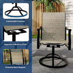 Lot de 2 chaises de salle à manger pivotantes d'extérieur avec dossier en textilène respirant, fauteuils à bascule pivotants de patio pour piscine, pelouse, jardin