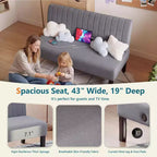 Canapé deux places sans accoudoirs TYBOATLE avec port USB, canapé en velours pour petits espaces, chambre, dortoir, bureau, salon