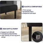 Canapé deux places sans accoudoirs TYBOATLE avec port USB, canapé en velours pour petits espaces, chambre, dortoir, bureau, salon