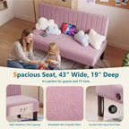 Canapé deux places sans accoudoirs TYBOATLE avec port USB, canapé en velours pour petits espaces, chambre, dortoir, bureau, salon