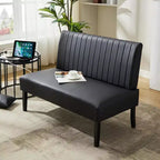 Canapé deux places sans accoudoirs TYBOATLE avec port USB, canapé en velours pour petits espaces, chambre, dortoir, bureau, salon