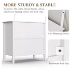 Commode moderne RoyalCraft à design cannelé avec 3 tiroirs pour rangement de chambre, blanc - Armoire de rangement et ensemble de meubles de chevet