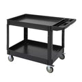Utility Service Cart 2 Shelf 500 Lbs, 2 Tier Heavy Duty Rolling Tool Cart On Wheels for Warehouse, Garage, Kitchen, 4525
