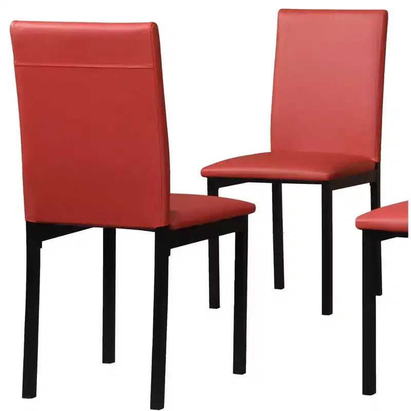 Okak – Lot de 4 chaises de salle à manger modernes, cadre en métal sans accoudoirs et assises en similicuir, chaises d'appoint rembourrées pour cuisine et salle à manger