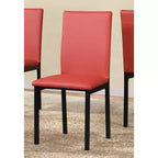 Okak – Lot de 4 chaises de salle à manger modernes, cadre en métal sans accoudoirs et assises en similicuir, chaises d'appoint rembourrées pour cuisine et salle à manger