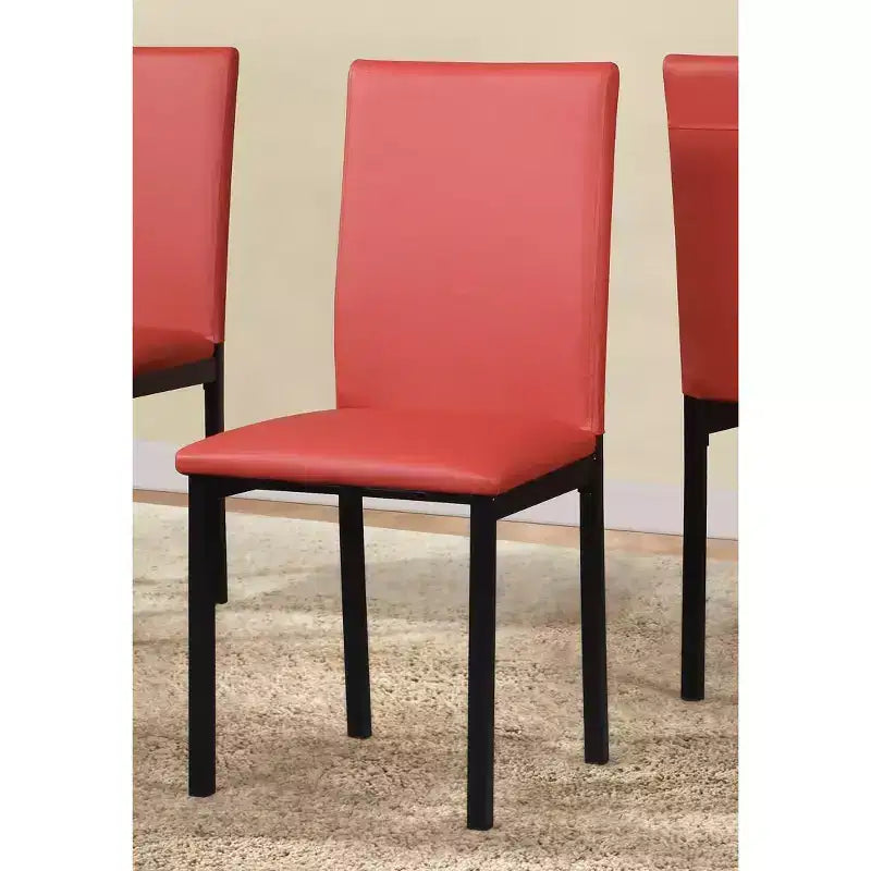 Okak – Lot de 4 chaises de salle à manger modernes, cadre en métal sans accoudoirs et assises en similicuir, chaises d'appoint rembourrées pour cuisine et salle à manger