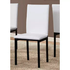 Okak – Lot de 4 chaises de salle à manger modernes, cadre en métal sans accoudoirs et assises en similicuir, chaises d'appoint rembourrées pour cuisine et salle à manger