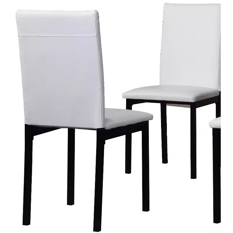 Okak – Lot de 4 chaises de salle à manger modernes, cadre en métal sans accoudoirs et assises en similicuir, chaises d'appoint rembourrées pour cuisine et salle à manger