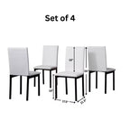 Okak – Lot de 4 chaises de salle à manger modernes, cadre en métal sans accoudoirs et assises en similicuir, chaises d'appoint rembourrées pour cuisine et salle à manger