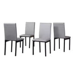 Okak – Lot de 4 chaises de salle à manger modernes, cadre en métal sans accoudoirs et assises en similicuir, chaises d'appoint rembourrées pour cuisine et salle à manger