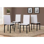 Okak – Lot de 4 chaises de salle à manger modernes, cadre en métal sans accoudoirs et assises en similicuir, chaises d'appoint rembourrées pour cuisine et salle à manger