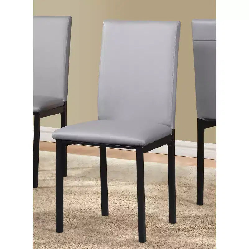 Okak – Lot de 4 chaises de salle à manger modernes, cadre en métal sans accoudoirs et assises en similicuir, chaises d'appoint rembourrées pour cuisine et salle à manger