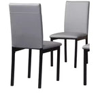 Okak – Lot de 4 chaises de salle à manger modernes, cadre en métal sans accoudoirs et assises en similicuir, chaises d'appoint rembourrées pour cuisine et salle à manger