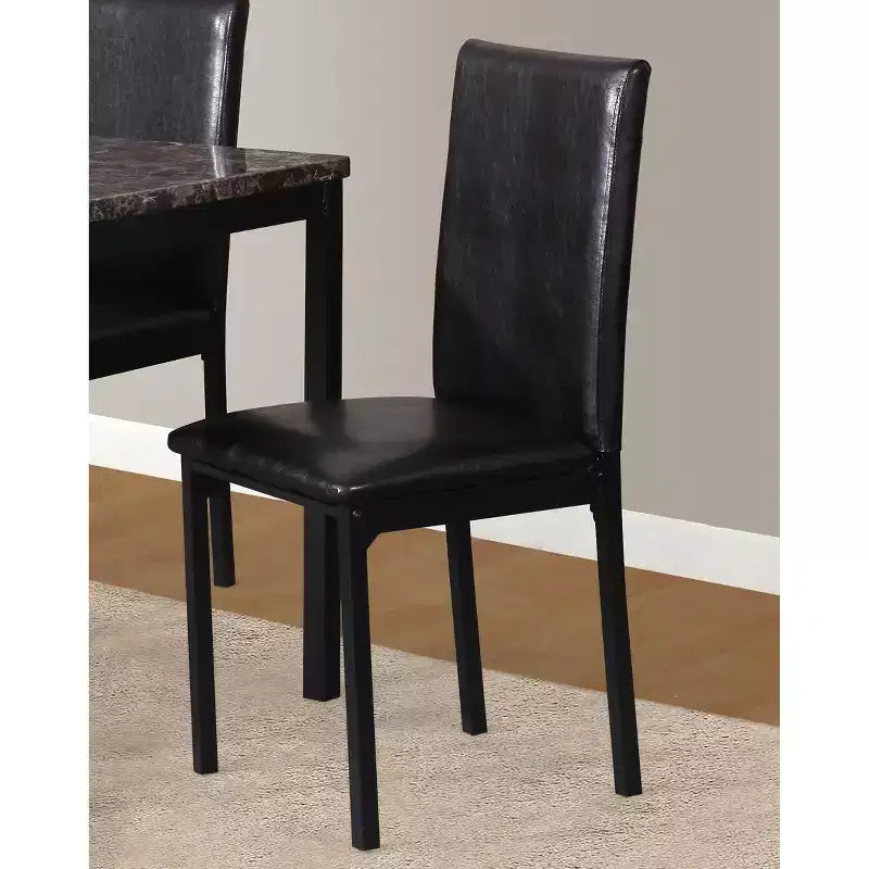 Okak – Lot de 4 chaises de salle à manger modernes, cadre en métal sans accoudoirs et assises en similicuir, chaises d'appoint rembourrées pour cuisine et salle à manger