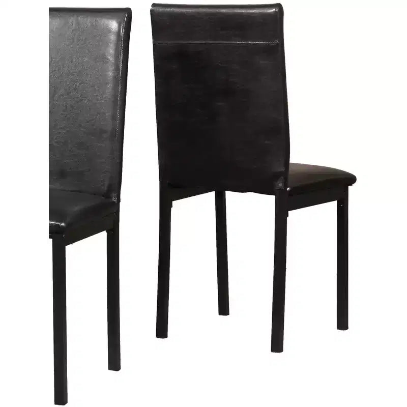Okak – Lot de 4 chaises de salle à manger modernes, cadre en métal sans accoudoirs et assises en similicuir, chaises d'appoint rembourrées pour cuisine et salle à manger
