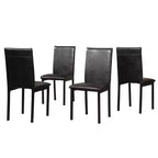 Okak – Lot de 4 chaises de salle à manger modernes, cadre en métal sans accoudoirs et assises en similicuir, chaises d'appoint rembourrées pour cuisine et salle à manger