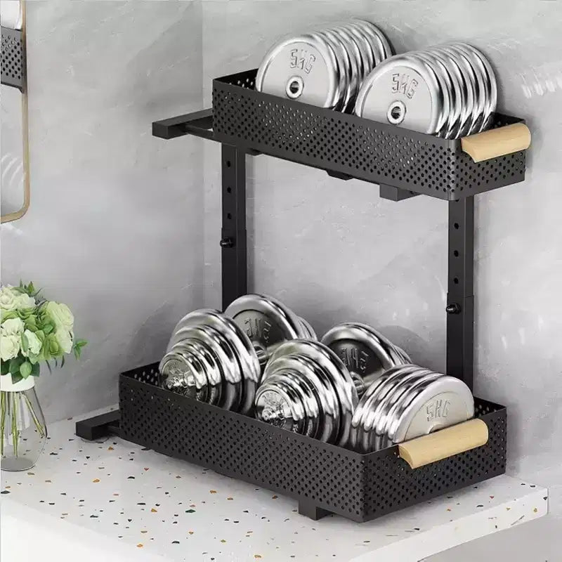 Organisateur sous évier, 2 paquets de rangement sous évier à 2 niveaux, étagère coulissante à tiroir pour armoire