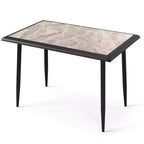 Costway 44 Rectangular Kitchen Table with Metal Frame Faux Marble Tabletop Dining Table