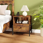 Costway Lot de 1/2 tables de chevet avec station de charge, table de nuit avec étagère de rangement, table d'appoint