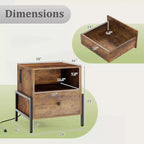 Costway Lot de 1/2 tables de chevet avec station de charge, table de nuit avec étagère de rangement, table d'appoint