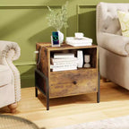 Costway Lot de 1/2 tables de chevet avec station de charge, table de nuit avec étagère de rangement, table d'appoint