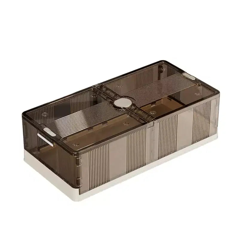 2Pcs Plastic Extra Large Storage Box - Dustproof, Bed Bottom Folding Storage, Transparent, With Wheels, Bedroom Storage Solution