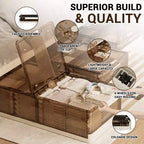 2 boîtes de rangement extra-larges en plastique - anti-poussière, rangement pliable sous le lit, transparent, avec roulettes, solution de rangement pour chambre.