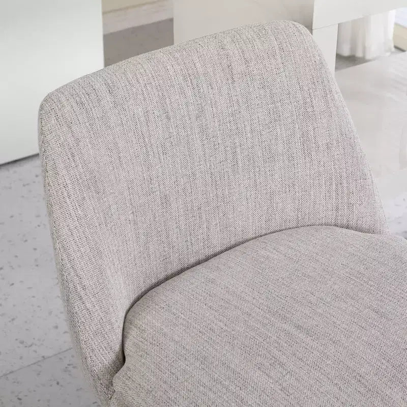 MAYEERTY Lot de 2 tabourets de bar pivotants de hauteur comptoir à 360 degrés, rembourrés, en lin blanc cassé de 65 cm pour îlot de cuisine et pub