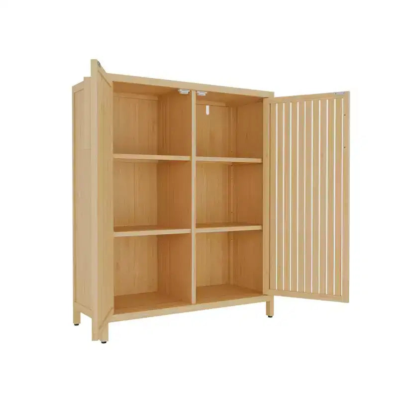 GDFStudio Smedley Armoire de Rangement Moderne 38.1 en Bambou avec 2 Portes