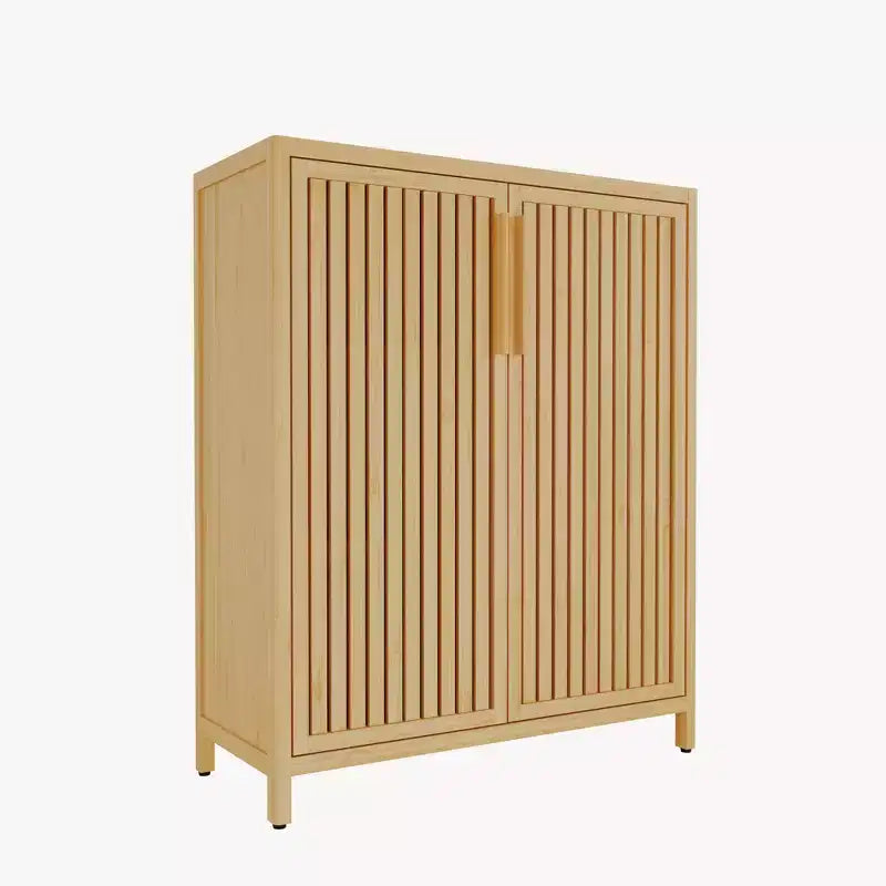 GDFStudio Smedley Armoire de Rangement Moderne 38.1 en Bambou avec 2 Portes