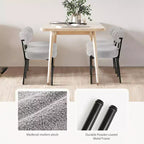 MAYEERTY Chaise de salle à manger confortable capitonnée, coussin d'assise gris, cadre en acier noir, dossier pour salle à manger et chambre à coucher