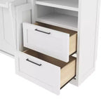 Lit escamotable ModernLuxe pleine ou grande taille avec placard, tiroirs et étagères, lit pliant peu encombrant pour chambre, blanc/gris