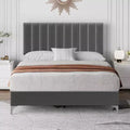 Queen Size Upholstered Bed Frame with Adjustable Headboard, Sturdy Bed Frame, Noise Free Sleep, No Box Spring Needed, Easy Assembly, Grey
