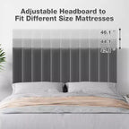 Cadre de lit rembourré Queen Size avec tête de lit réglable, cadre de lit robuste, sommeil silencieux, pas besoin de sommier tapissier, assemblage facile, gris