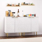 Ensemble de Meubles de Salle à Manger avec 2 Buffets Blancs, Construction Durable, Rangement Spacieux, Design Élégant, Montage Facile