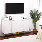 Ensemble de Meubles de Salle à Manger avec 2 Buffets Blancs, Construction Durable, Rangement Spacieux, Design Élégant, Montage Facile