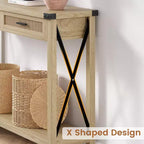 TROPOW Console d'entrée, Table d'appoint en Bois, Meuble de Rangement pour Entrée ou Salon, avec 2 tiroirs