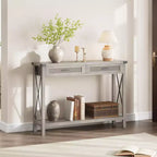 TROPOW Console d'entrée, Table d'appoint en Bois, Meuble de Rangement pour Entrée ou Salon, avec 2 tiroirs