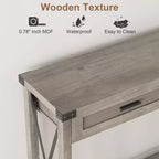 TROPOW Console d'entrée, Table d'appoint en Bois, Meuble de Rangement pour Entrée ou Salon, avec 2 tiroirs