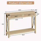 TROPOW Console d'entrée, Table d'appoint en Bois, Meuble de Rangement pour Entrée ou Salon, avec 2 tiroirs