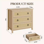 Commode en rotin pour chambre à coucher, chiffonnier bohème haut autoportant, armoire de rangement en bois pour salon, placard