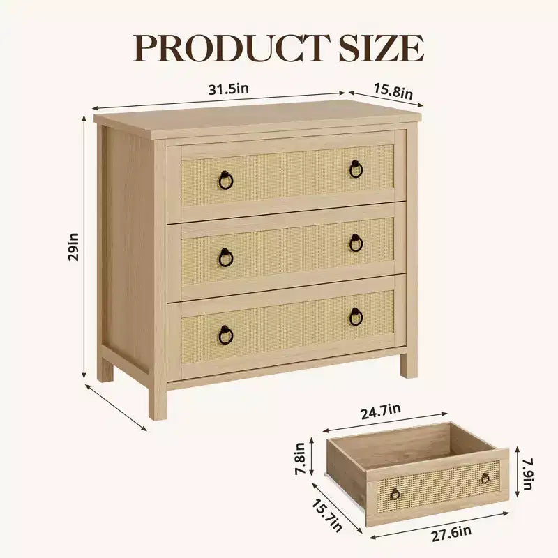 Commode en rotin pour chambre à coucher, chiffonnier bohème haut autoportant, armoire de rangement en bois pour salon, placard