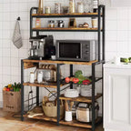 Étagère de boulanger, support de micro-ondes avec étagère de rangement à 6 niveaux, table de buffet de cuisine avec grand rangement, support de micro-ondes industriel