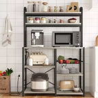 Étagère de boulanger, support de micro-ondes avec étagère de rangement à 6 niveaux, table de buffet de cuisine avec grand rangement, support de micro-ondes industriel