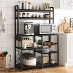 Étagère de boulanger, support de micro-ondes avec étagère de rangement à 6 niveaux, table de buffet de cuisine avec grand rangement, support de micro-ondes industriel