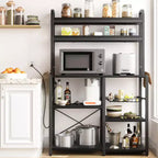 Étagère de boulanger, support de micro-ondes avec étagère de rangement à 6 niveaux, table de buffet de cuisine avec grand rangement, support de micro-ondes industriel