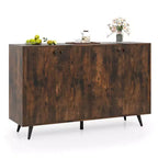 Costway Buffet Sideboard Mid Century Modern 4-Door Storage Cabinet 50 Accent Cabinet Brown/White
